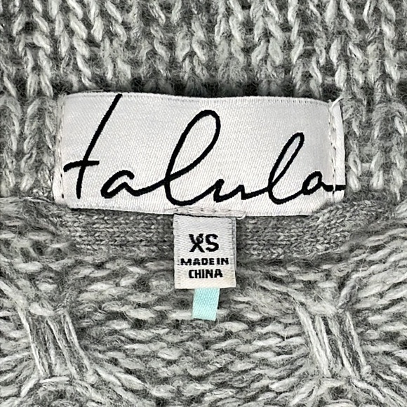 Talula Nubby Textured Popcorn Knit Open Front Shawl Cardigan Sweater Gray Sz XS - Picture 8 of 10